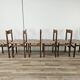 Chaises de salle à manger en hêtre des années 1950 avec assise géométrique