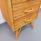 Vintage rattan chest of drawers from the 70s