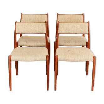 Niels Otto Møller Teak Dining Chair #78 J.L.Møller I Set of Four