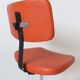 Eurosit vintage industrial workshop chair in chromed metal and orange imitation leather