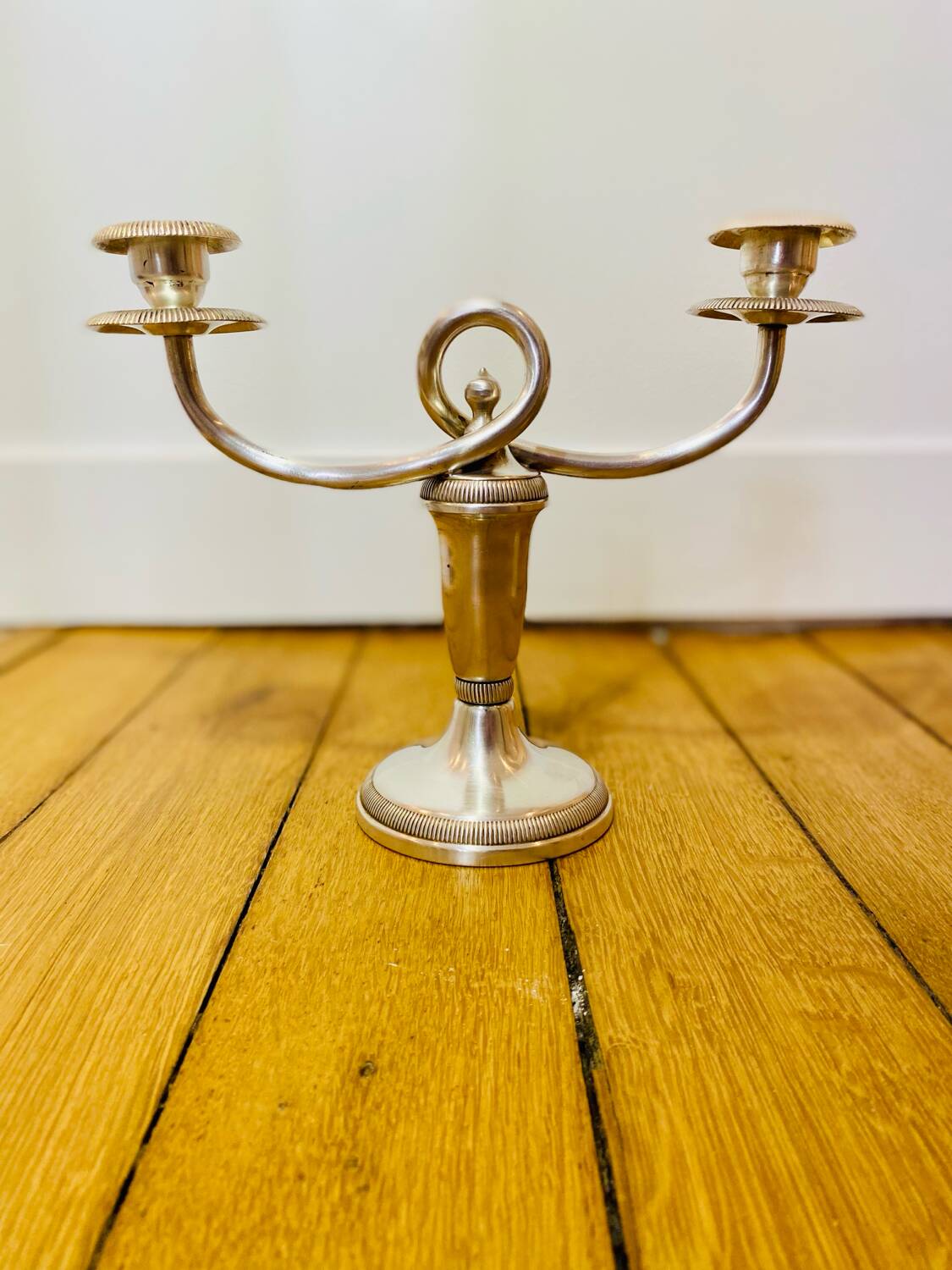 Magnificent pair of Chritofle candlesticks, Royaumont model - 1950s