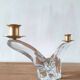 Double crystal candle holder Val Saint Lambert Rio creation 1950s