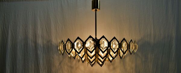 lustre Pendentif Du milieu Du Siècle Kamenický Šenov Conçu Par Jaroslav Bejvl, Années 1960
