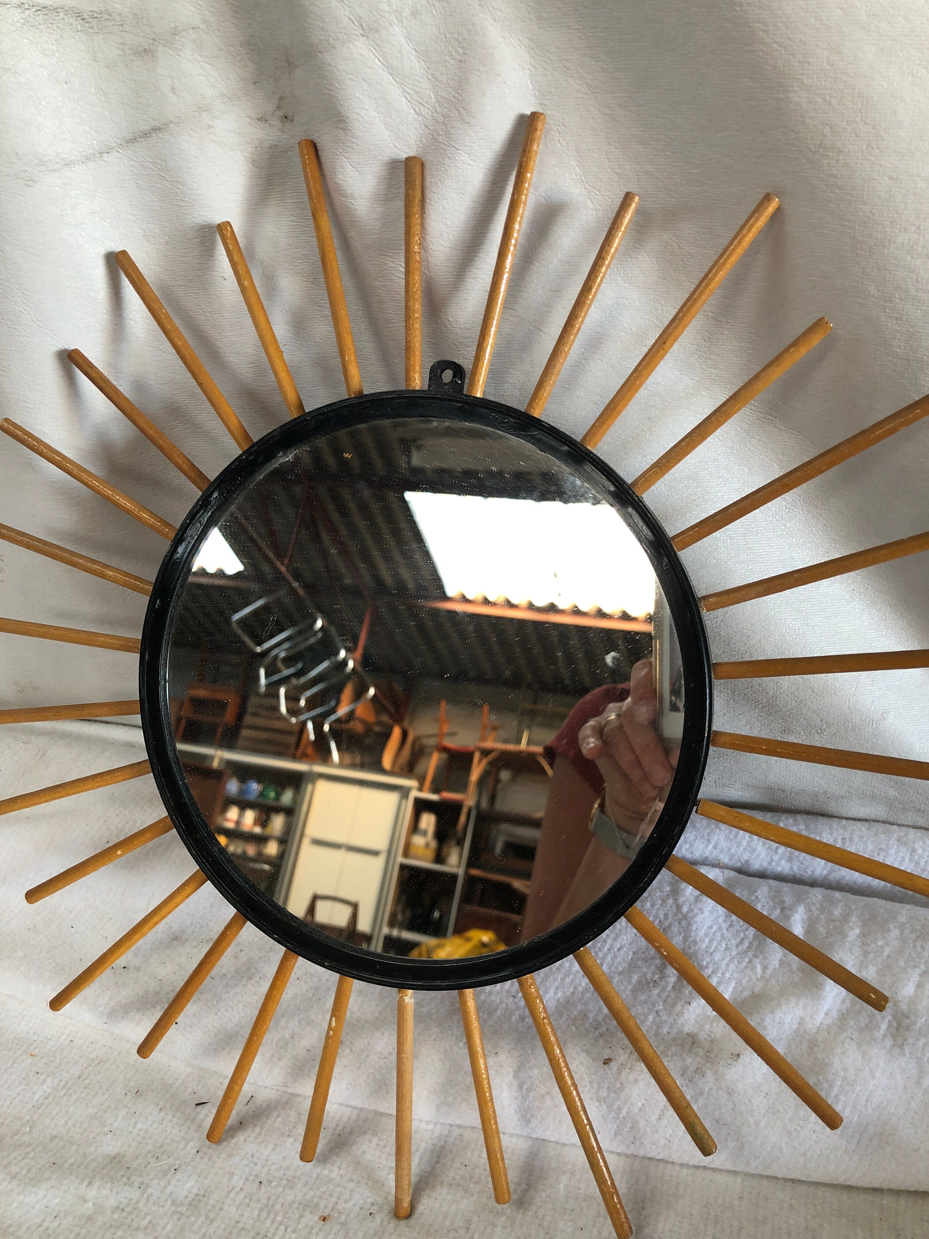 Miroir soleil vintage 34x34cm