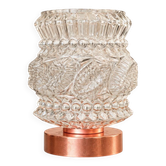 Punkette — Lampe à poser vintage en verre transparent à reliefs rose gold