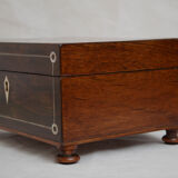 Victorian rosewood jewellery box with tray