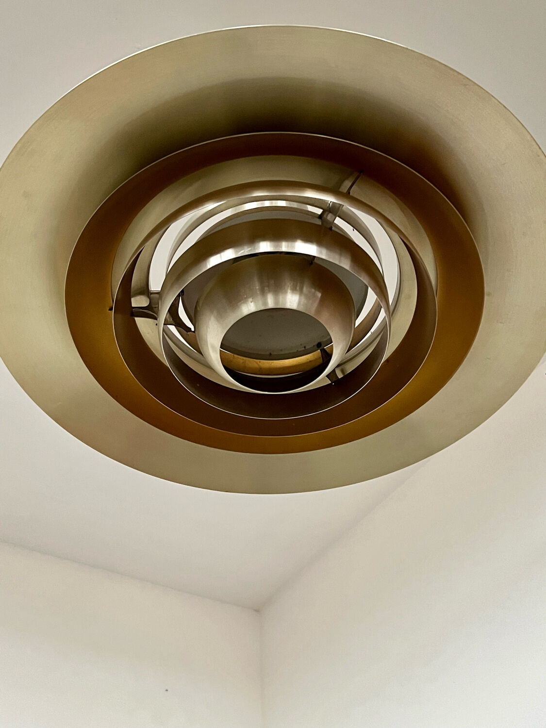 Old Scandinavian design suspension lamp Preben Fabricius and Jørgen Kastholm for Nordisk Solar vintage