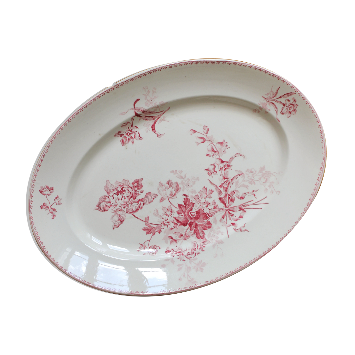 Oval flat in iron earth model "Fontanges" U&C Sarreguemines