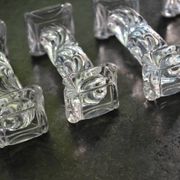 8 cutlery holders made of cut glass