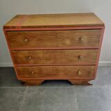Terracotta patina oak chest of drawers