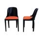 Art Deco Chair in Ebonized Wood, Orange Fabric, France, 1930