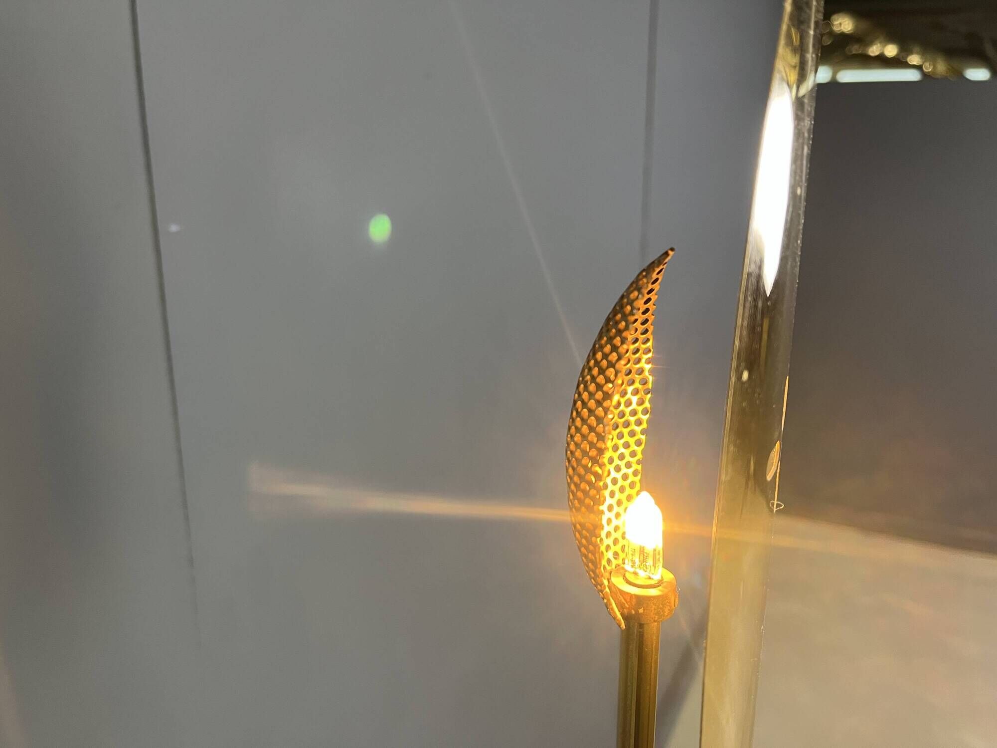 Modernist italian brass floor lamp, 1980s