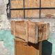 Industrial box in raw fir wood shipping SNCF bicycle equipment Necto 50s 1950s