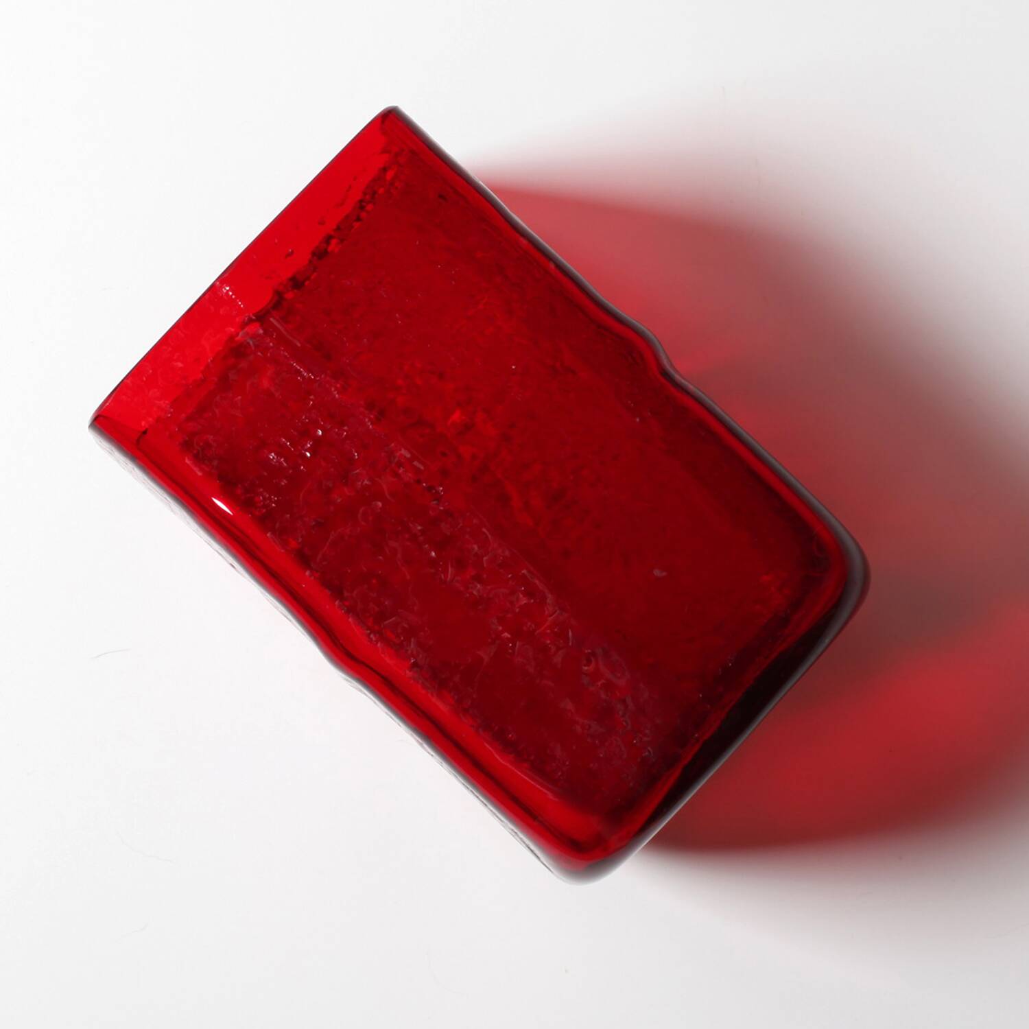 Mid-Century Modern Red Glass Vase by Christer Sjögren, Lindshammar, Sweden