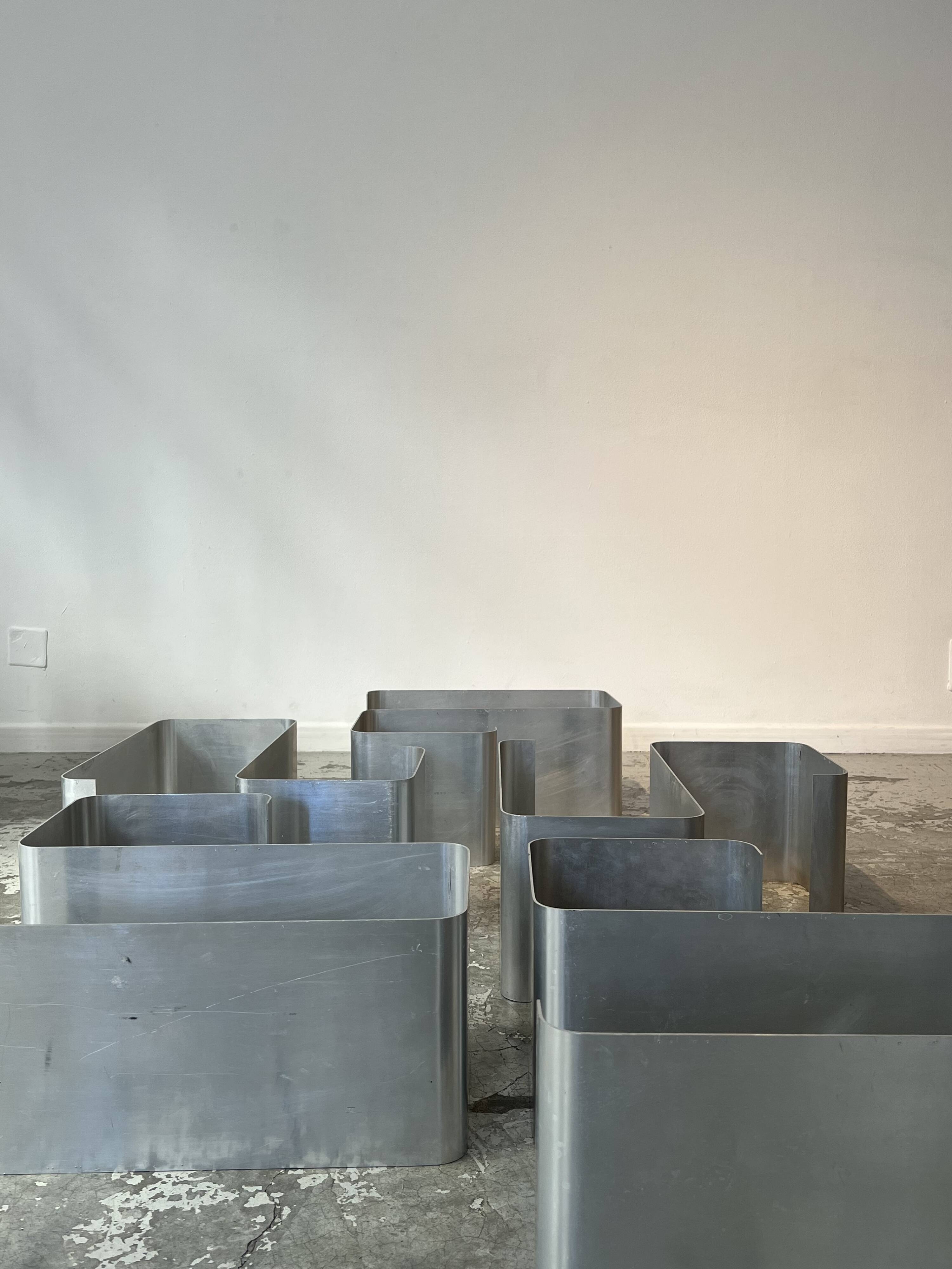 Ensemble d'étagères murales ZigZag par Joëlle Ferlande & François Monnet pour Kappa Uginox années 1970