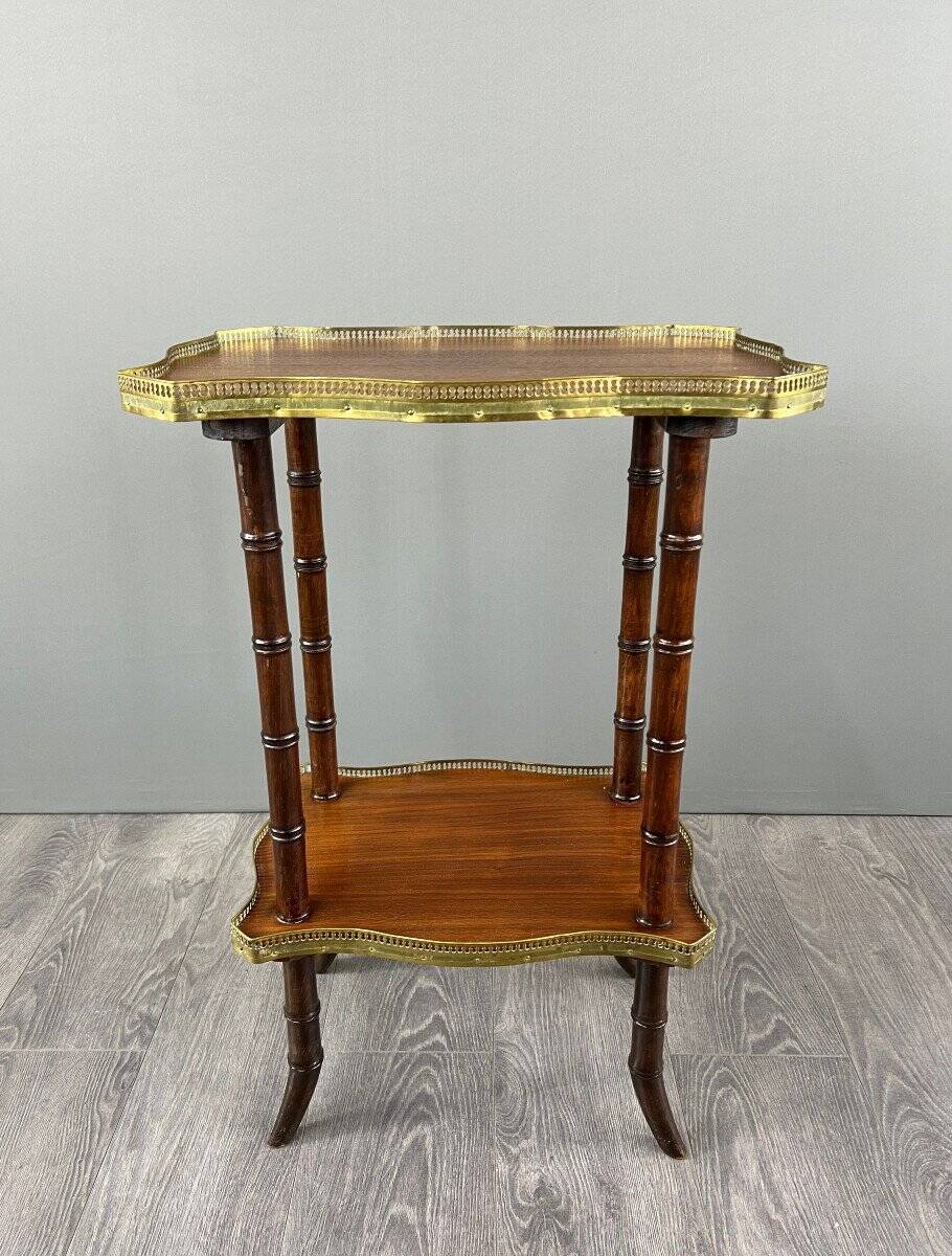 19th Century Wood and Brass Gueridon Table