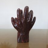 Wooden hand-shaped pocket tray