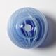 Vintage Lithuanian Art Glass Vase / Blue Stripe Design / Žilys Algimantas
