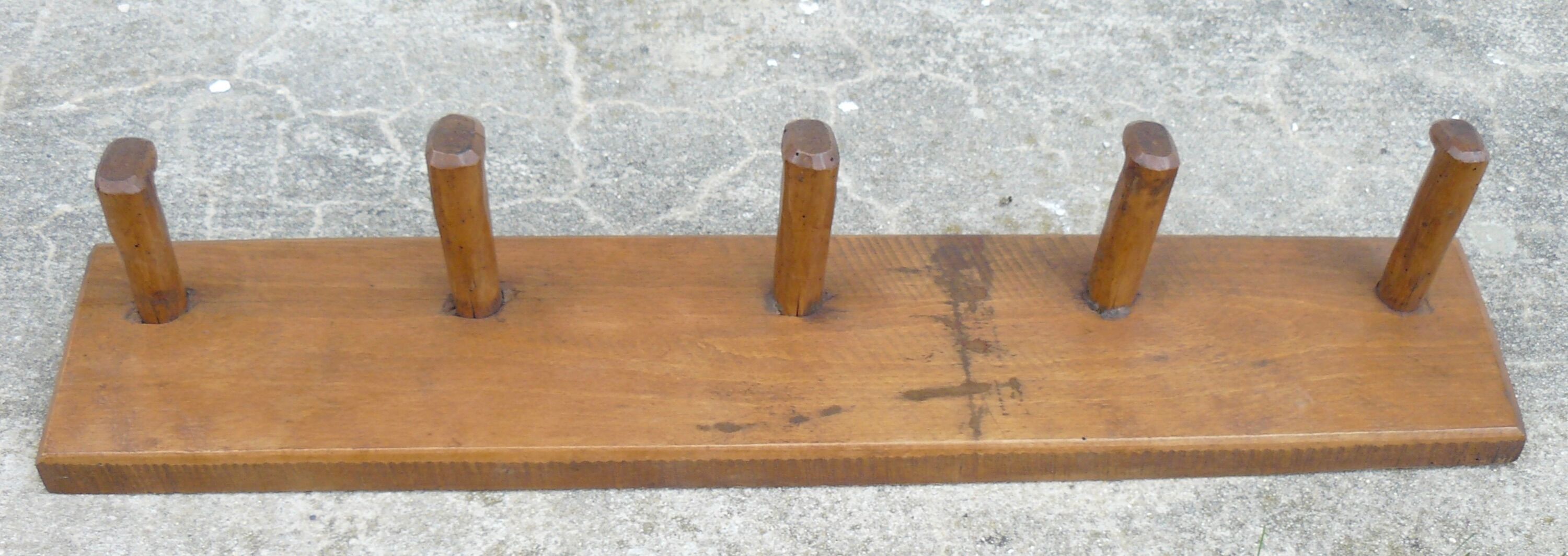 Coat rack brutalist wood folk art