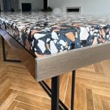RED EDITION table, Horizon model in terrazzo