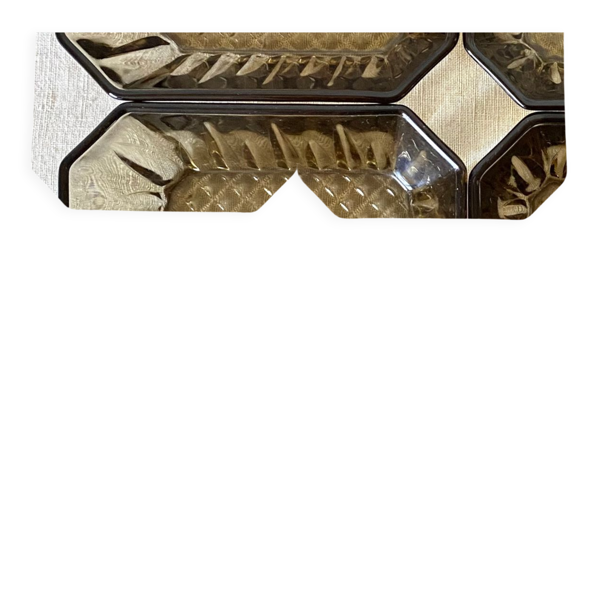 Smoked glass raviers 70s