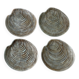 Lot de 4 assiettes coquillage vallauris en céramique par dominique guillot