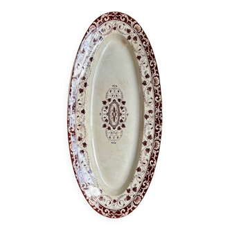 Plat ovale Jules Vieillard - Bordeaux en terre de fer, service "Louis XV"