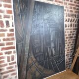 Pair of oil on canvas paintings of a boat interior from the 50s/70s