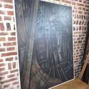 Pair of oil on canvas paintings of a boat interior from the 50s/70s