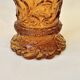 Art Deco Iridescent Amber Glass Vase with Floral Motif - Amber Yellow Glass Vase