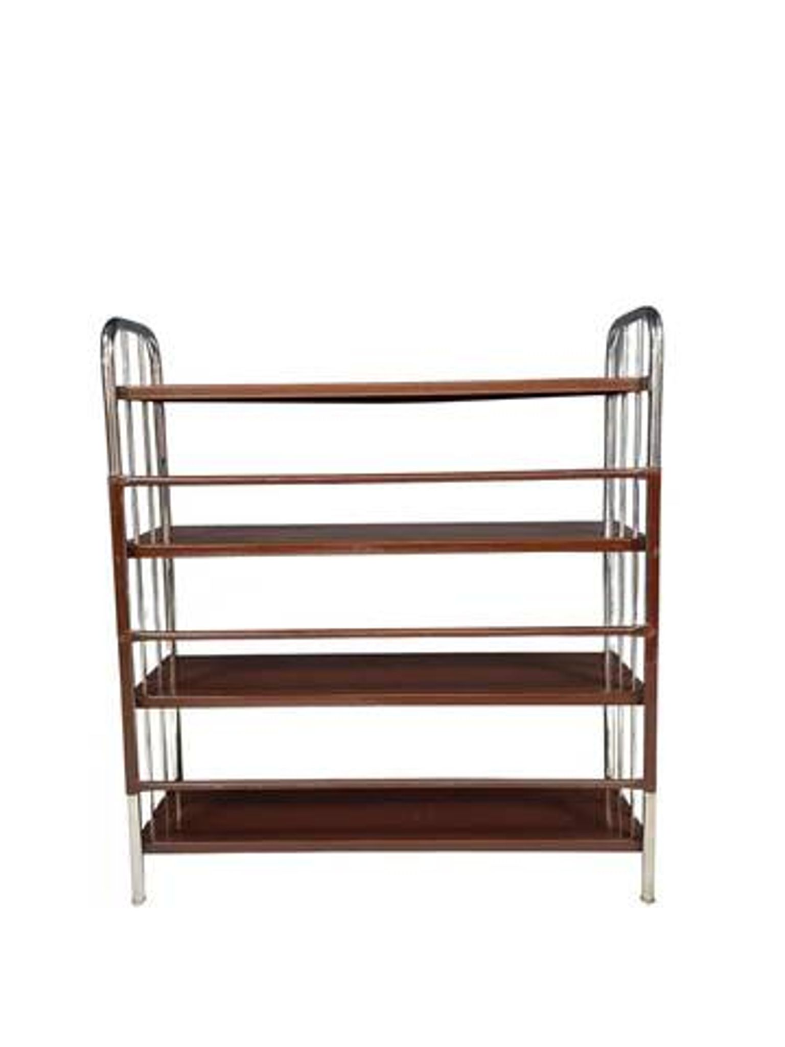 Chromed Bauhaus shelf in bent steel and sheet metal, Europe 1930s