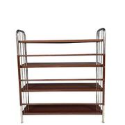 Chromed Bauhaus shelf in bent steel and sheet metal, Europe 1930s