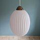 Scandinavian suspension lamp in white opaline 1960s