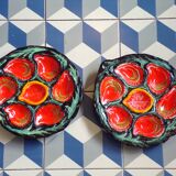 Duo of oyster plates by Gabriel Fourmaintraux