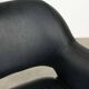 Chaise pivotante vintage en simili cuir noir et chrome, années 70