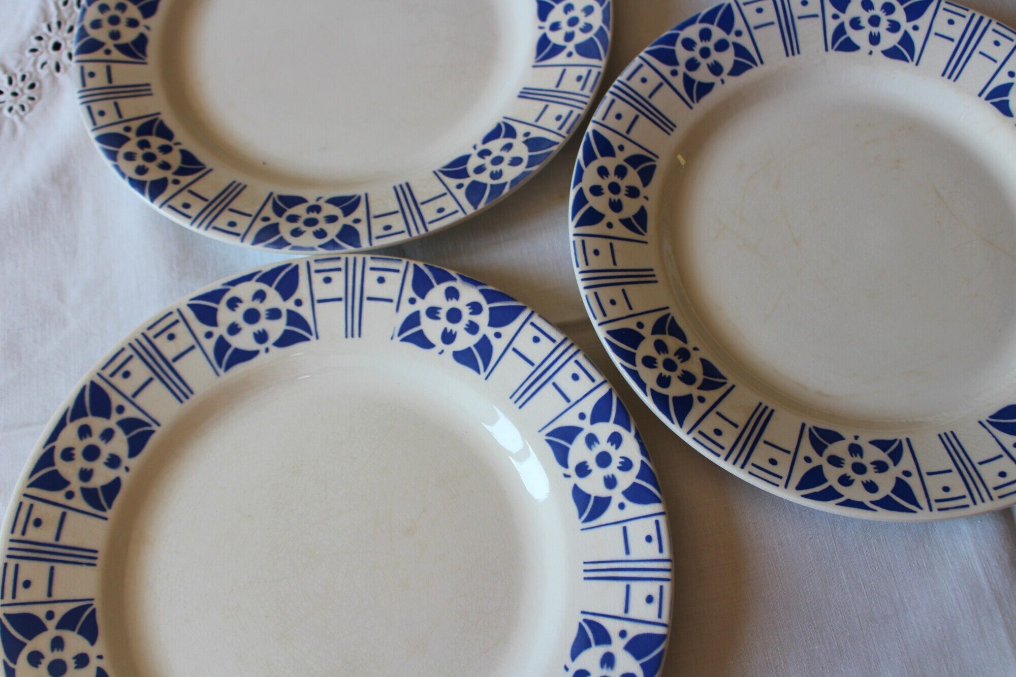Lot 4 plates Saint Aubin Digoin Sarreguemines