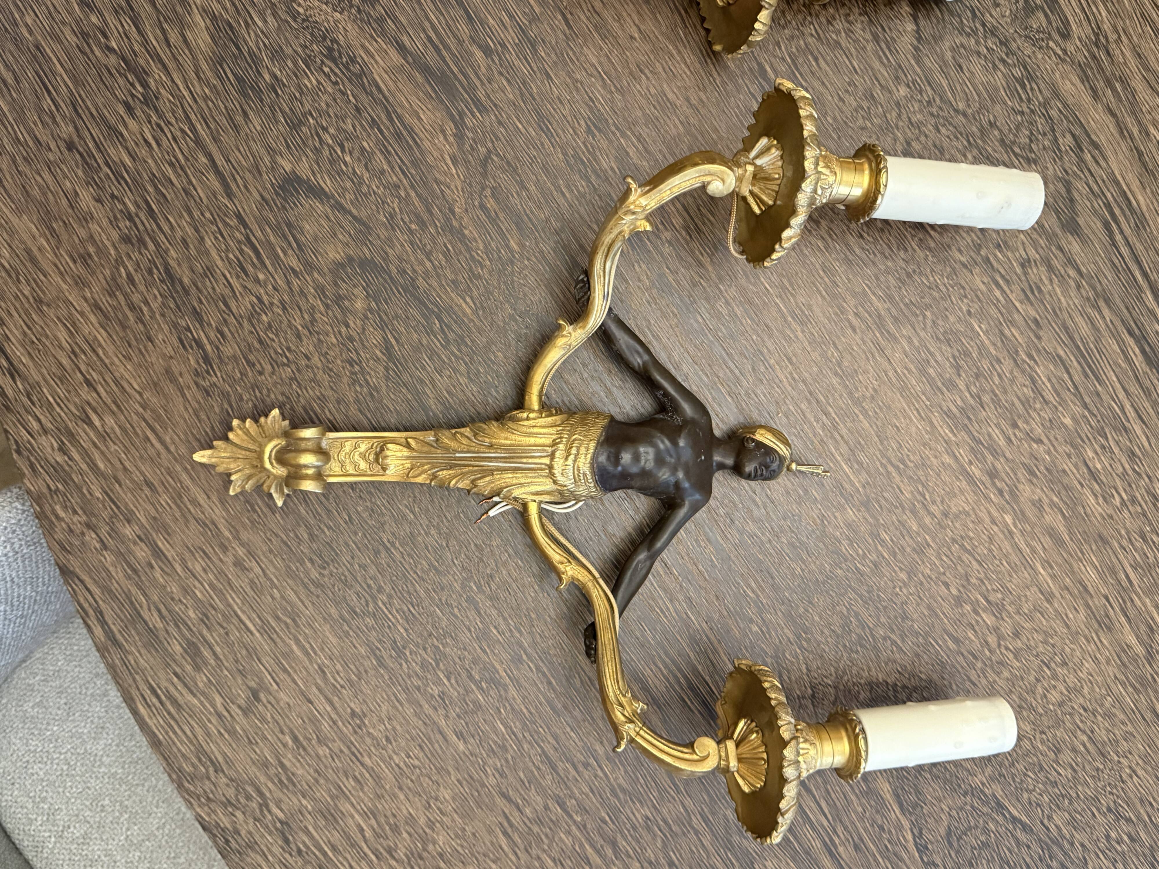 Paire d’appliques Empire en bronze, XIXe siècle