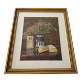 Watercolor on paper by Valentin Nossikov XXth Still Life with Heather