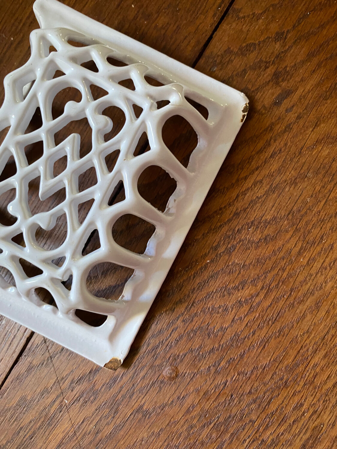 White cast iron soap holder