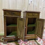 Pair of bedside tables from the Louis Philippe period in walnut.