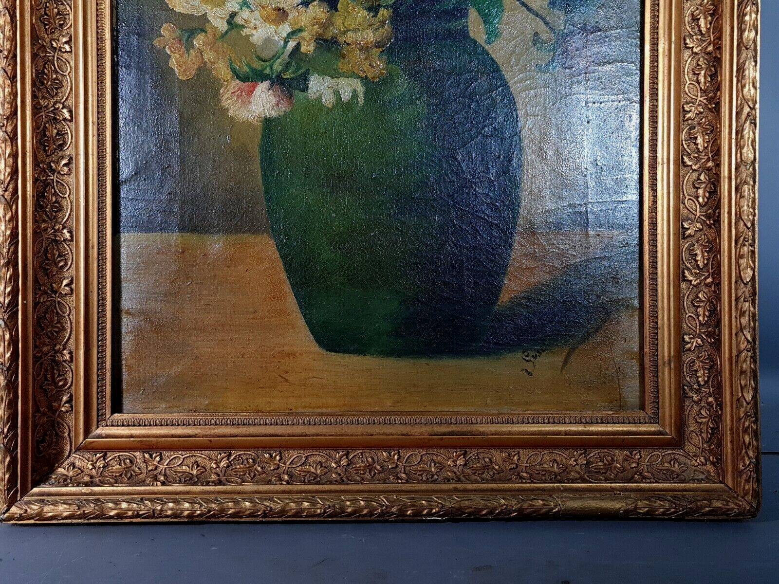 Still life bouquet daisies in a vase oil on canvas around 1900 80x49 cm SB