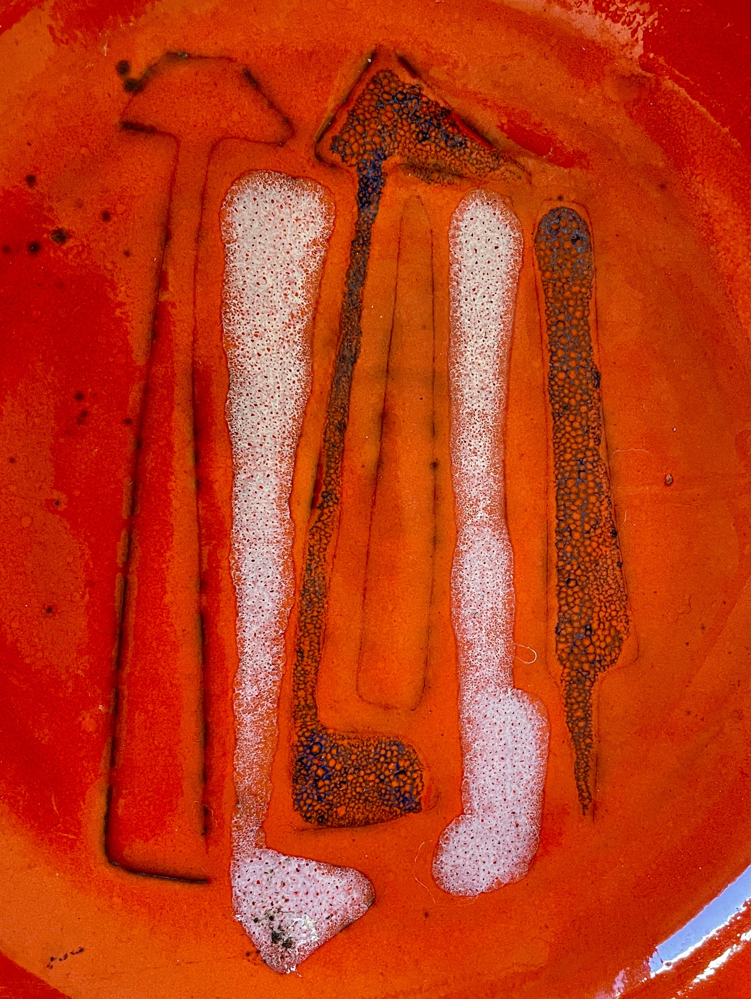 Very large ceramic frying pan by Juliette Derel, circa 1960