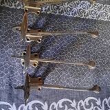 Set of 4 chrome-plated brass wall hooks