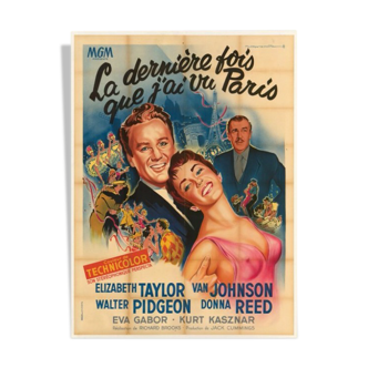 Affiche cinéma - "La dernière fois que j'ai vu Paris"