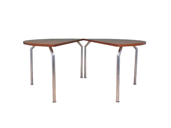 Teak half round table, Danish design, 1970s, manufacturer: Bent Krogh