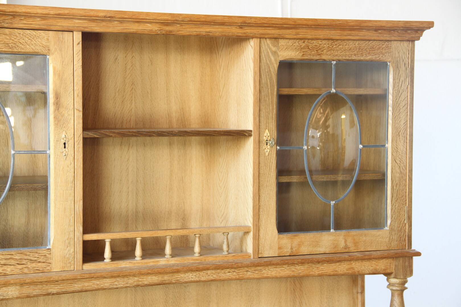 Vintage 1970 Danish Brutalist Light Oak Dining Cabinet, Henning Kjærnulf style