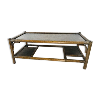 Vintage Manou rattan table