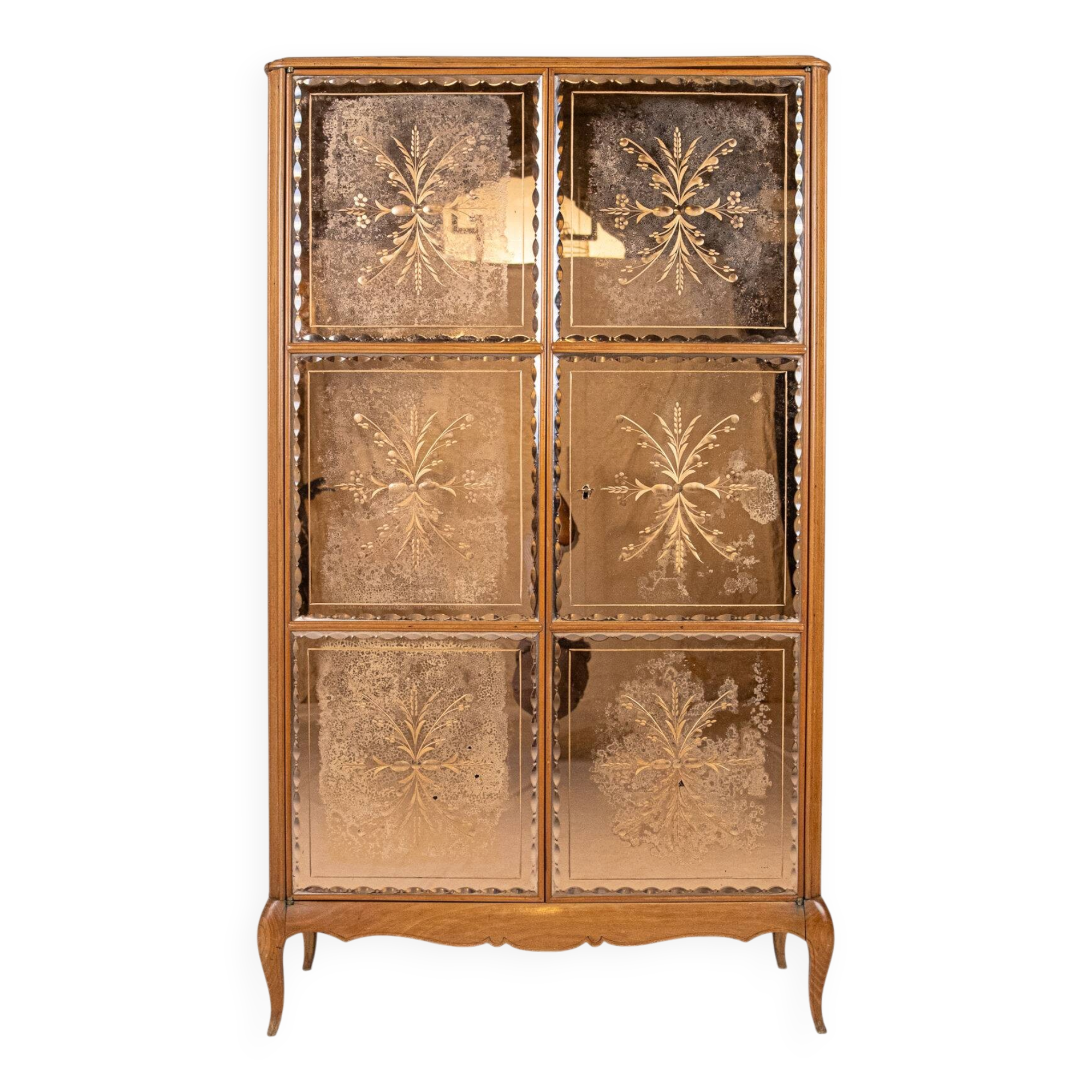 Art Deco wardrobe or cabinet with mirrors, France, 1920-1930s