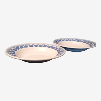 Duo d’assiettes creuses en porcelaine Motifs orientaux