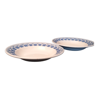 Duo of hollow porcelain plates oriental patterns